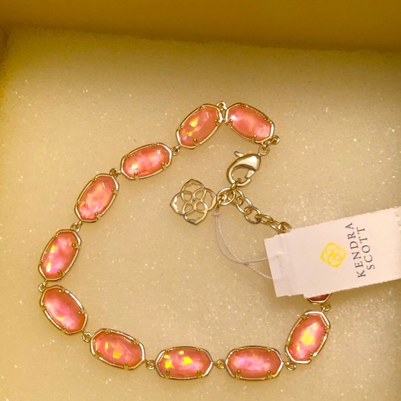 NWT Kendra Scott RARE & Retired Grayson Bracelet Iridescent Coral Illusion Gold! - Picture 6 of 16